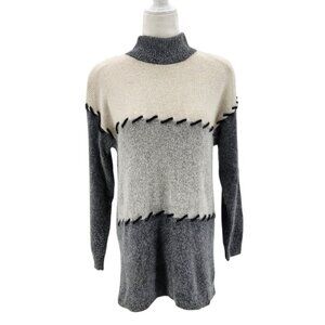 Vintage Chamonix Petite Womens PS Sweater Silk Angora Lambswool Relaxed Fit Gray